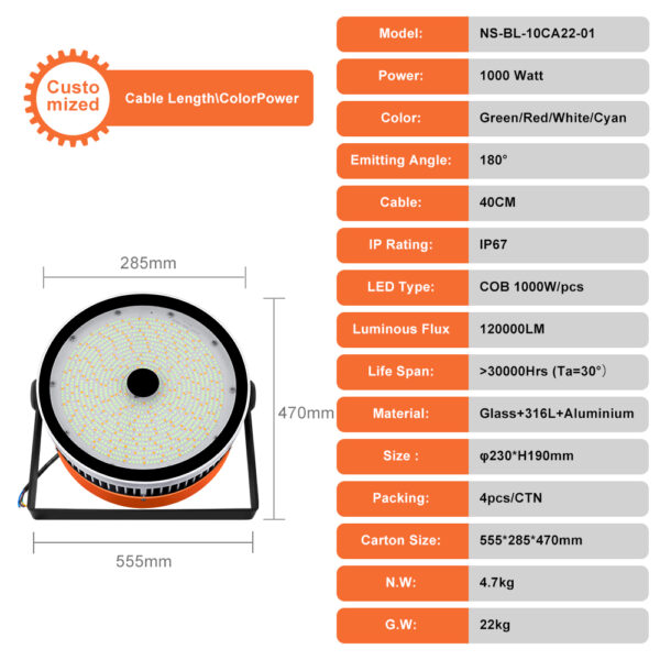 1000W LED marine step lights for yachts fishing light - Image 2