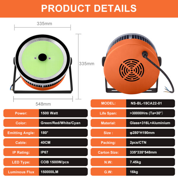LED navigation lights waterproof IP67 fishing boat lighting 1500W marine for yachts - Image 9