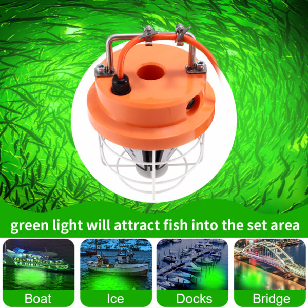 IP68 waterproof Attraction Lamp 200W Lure Catching salmon large fish green fishing light - Image 5