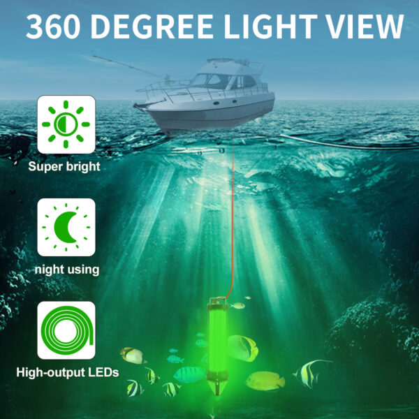 HOT Led Fishing Light Squid Farmed Salmon with Dimmer 1500W IP68 - Image 5