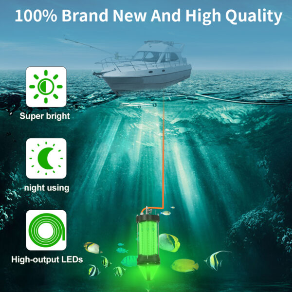led fishing light 500w Catching salmon large fish IP68 double waterproof use it in fishing farms - Image 4
