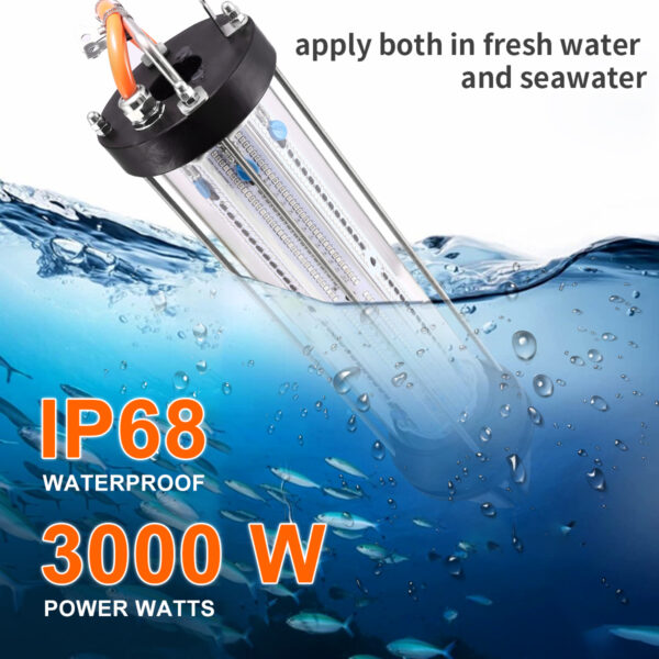 HOT Led Fishing Light Squid Farmed Salmon with Dimmer 1500W IP68 - Image 6