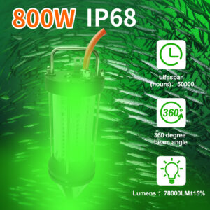Glow Downward Led Underwater Lights 800W Salmon Fish Farming Equipment IP68