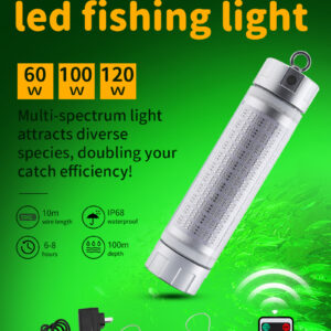 Green Led Fishing Lights 60W Luminous Lures Led Lights 360 Degree Glow