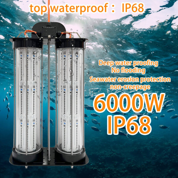 LED Deep Drop Underwater Fishing Light Offshore Fishing 6000w Attracting Fish Lamp